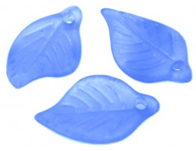 Koraliki listki akrylowe 18x13mm niebieskie 10szt.