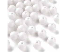 Koraliki Gładkie Klasyczne w Kształcie Kulki 10mm 20szt Akryl Białe