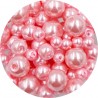 Koraliki perły 4-8mm perełki szklane woskowane mix 200szt różowe