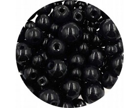 Koraliki perły 4-8mm perełki szklane woskowane mix 200szt czarne