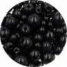 Koraliki perły 4-8mm perełki szklane woskowane mix 200szt czarne
