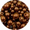 Koraliki perły 4-8mm perełki szklane woskowane mix 200szt brązowe