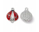 Łącznik Emaliowany do Bransoletki Biedronka 20x4.5mm 1szt Metal Srebrny