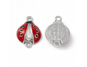 Łącznik Emaliowany do Bransoletki Biedronka 20x4.5mm 1szt Metal Srebrny
