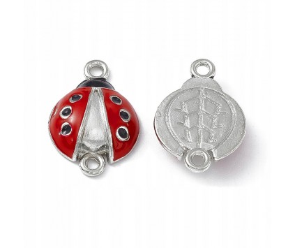 Łącznik Emaliowany do Bransoletki Biedronka 20x4.5mm 1szt Metal Srebrny