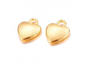 ZAWIESZKA SERCE CHARMS 10x12mm k. złoty 4szt metal