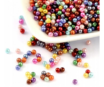 Koralik perełka 4mm 150szt mix kolorów perełki perły akrylowe