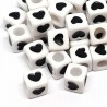 Koraliki Modułowe Serca Serce Czarne 7x7mm 20szt