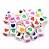 Koraliki Modułowe Serca Serce Kolorowe Mix 7x7mm 40szt