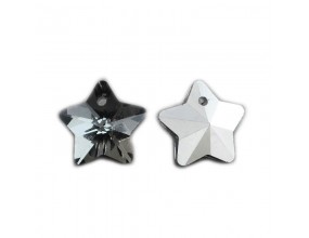 Koraliki KRYSZTAŁKI szklane GWIAZDKI 14x13mm 2szt beż