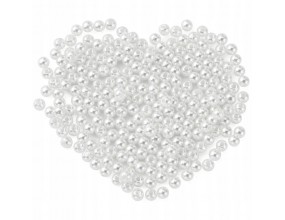 Koraliki Akryl Perły Okrągły Biały 4mm 25g/850szt