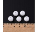 Koraliki Gładkie Klasyczne w Kształcie Kulki 10mm 20szt Akryl Białe