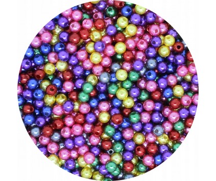 Koraliki Akrylowe Perły 4mm Okrągłe Kuleczki Perełki Mix 200szt