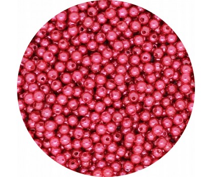 Koraliki Akrylowe Perły 4mm Okrągłe Kuleczki Perełki Czerwone 200szt