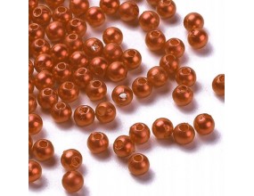 Koraliki Akrylowe Perły 4mm Okrągłe Kuleczki Perełki Miedziany 50szt