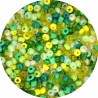 Mix Koraliki Szklane Drobne Seeds Sutasz 2mm Żółto Zielony 30g