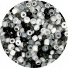 Mix Koraliki Szklane Drobne Seeds Sutasz 2mm Czarne Białe Szare 30g