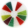 Zestaw Koraliki Drobne SEEDS Szklane 2mm ~2000szt Święta Kolory Świąteczne