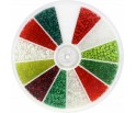 Zestaw Koraliki Drobne SEEDS Szklane 2mm ~2000szt Święta Kolory Świąteczne
