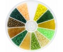 Zestaw Koraliki Drobne SEEDS Szklane 2mm ~2000szt Zielony Żółty Święta