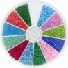 Zestaw Koraliki Drobne SEEDS Szklane 2mm ~2000szt Zielony Niebieski Różowy