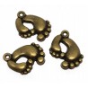 Zawieszka Metalowa Charms Stopy Stópki Stopa 20mm Brąz Antyczny 3szt