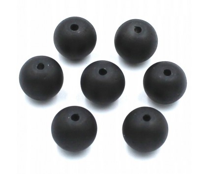 KORALIKI MROŻONE SZKLANE KULKI KULE 8mm 20szt CZARNE MATOWE