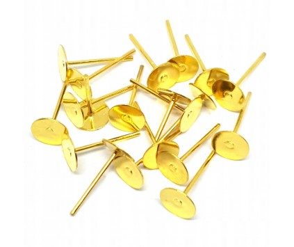 Bigle Sztyfty do Kolczyków Kolor Złoty 11mm Metal 20szt