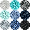 Koraliki Szklane Perły Perełki 6mm Szaro Niebieskie 9x30 Zestaw 270szt