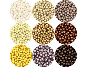 Koraliki Szklane Perły Perełki 6mm Beżowo Brązowe 9x30 Zestaw 270szt