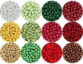 Koraliki Szklane Perły Perełki 6mm Kolory Walentynki12x30 Zestaw 360szt