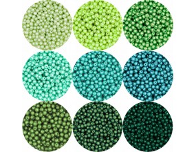 Koraliki Szklane Perły Perełki 4mm Seledynowo Zielony 9x50 Zestaw 450szt