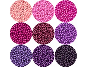 Koraliki Szklane Perły Perełki 4mm Fiolet - Róż 9x50 Zestaw 450szt