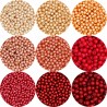 Koraliki Szklane Perły Perełki 4mm Pomarańczowo Czerwony 9x50 Zestaw 450szt