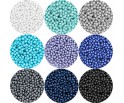 Koraliki Szklane Perły Perełki 4mm Niebieski Biały Szary 9x50 Zestaw 450szt