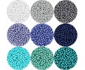 Koraliki Szklane Perły Perełki 4mm Zimowe Kolory 9x50 Zestaw 450szt