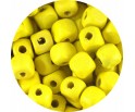 Koraliki Drewniane KOSTKI 8x8mm Żółte 20szt Drewno