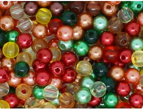 Koraliki Kulki Akrylowe Miks 6mm 200szt Jesienne Kolory