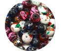 Koraliki Szklane Nakrapiane Malowane Kulki Mix 8mm 50szt