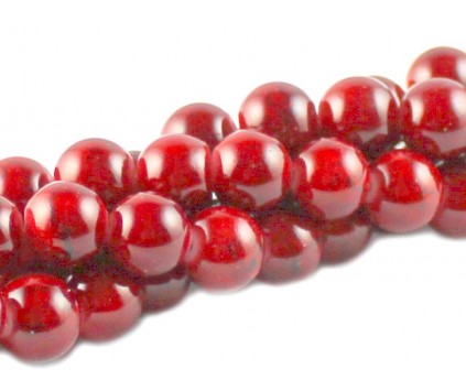 KORALIKI MROŻONE SZNUR 8mm SZKLANE 52szt mleczne