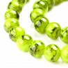 Koraliki Szklane Marmurki Neonowe Żółte Kule 8mm 20szt
