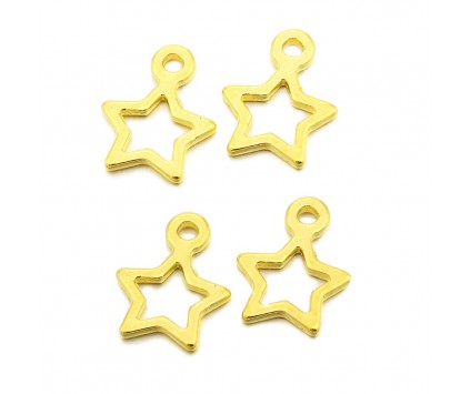 ZAWIESZKI CHARMS GWIAZDKI 10x12mm k. srebrny 4szt metal
