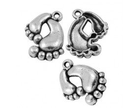 Zawieszka metal charms STOPY stópki 20x17mm 3szt