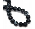 Koraliki Szklane Marmurki Czarne Kulki 8mm 20szt