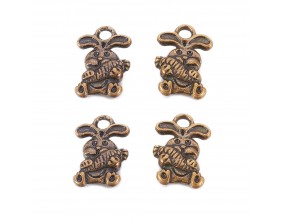 ZAWIESZKA CHARMS KRÓLIK 14mm 4szt metalowa