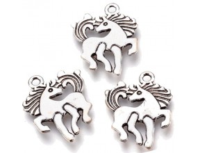 Zawieszka metal CHARMS 25x18x2mm JEDNOROŻEC 3sztuki