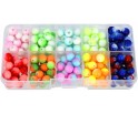 KORALIKI SZKLANE POWLEKANE DWUKOLOROWE 8mm ZESTAW ORGANIZER GUMKA ZAWIESZKI