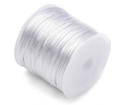 Sznurek Jubilerski Satynowy Nylonowy 1mm 30m Biały Szpula