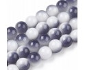 Koraliki Szklane Powlekane Kulki Dwubarwne Szare 8mm 20szt