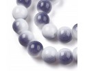 Koraliki Szklane Powlekane Kulki Dwubarwne Szare 8mm 20szt